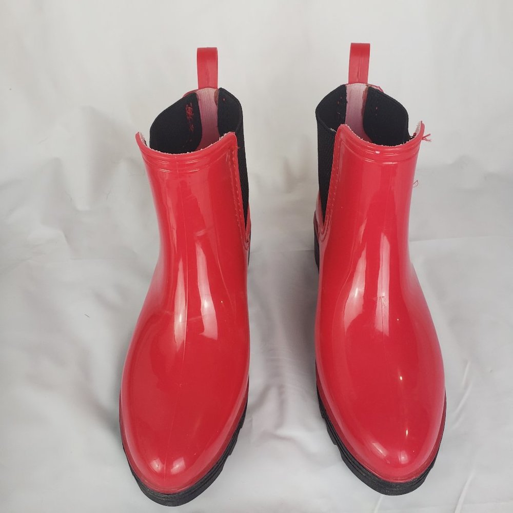 SEVEN7 Red Halifax Chelsea Rain Boots - Size 7 - Picture 4 of 10